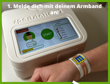 Armband an der sportstation scannen