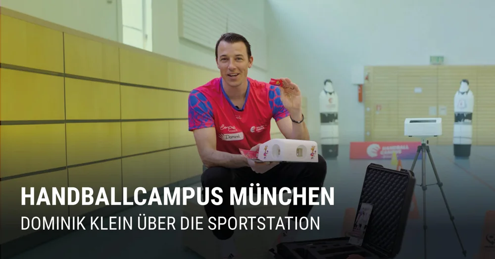 Dominik Klein mit der sportstation beim Handballcampus München